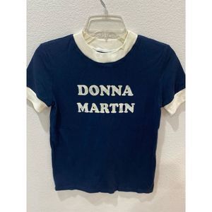 Recycled karma Women's Vintage Blue Solid T-Shirt Size L NWOT